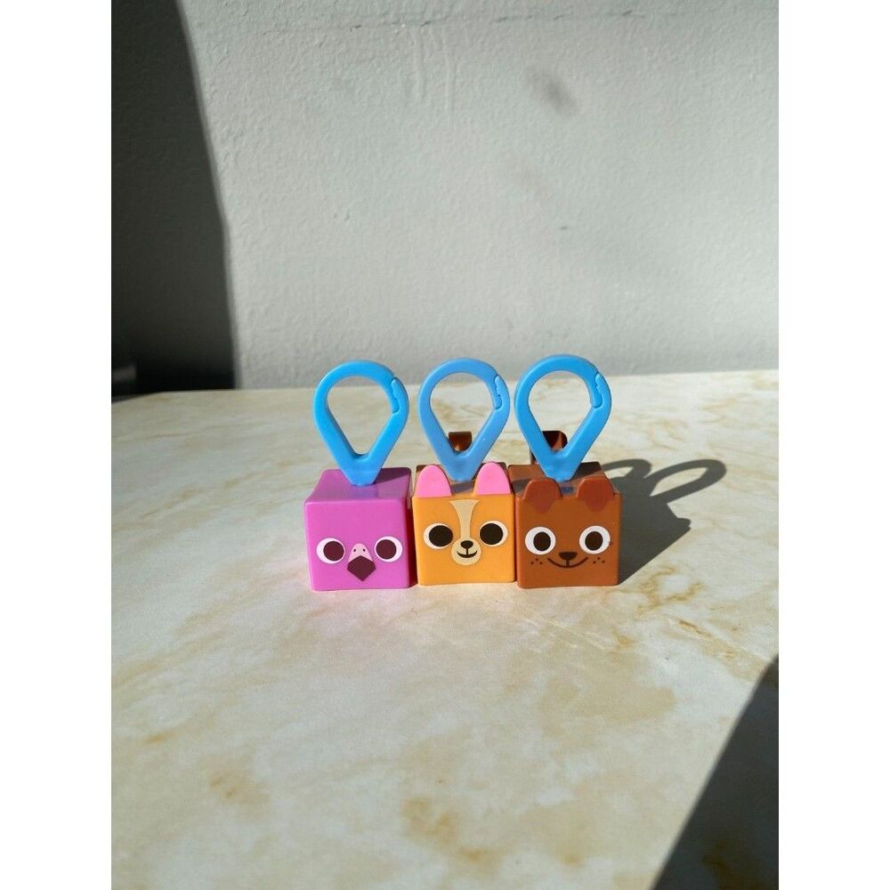 Lot of 3 Pet Simulator Roblox Mcdonald's Happy Meal Toys Keychain Clip On